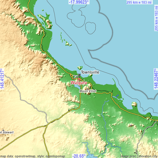 Topographic map of Wulguru