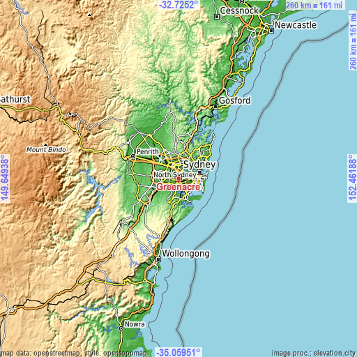 Topographic map of Greenacre