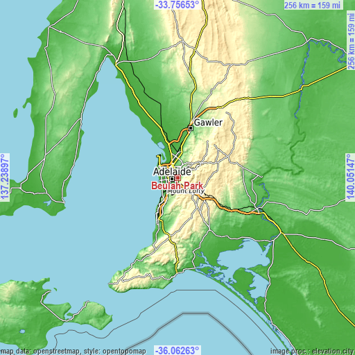 Topographic map of Beulah Park