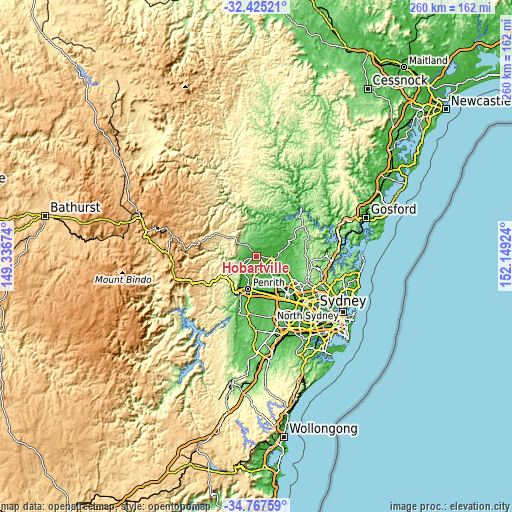 Topographic map of Hobartville