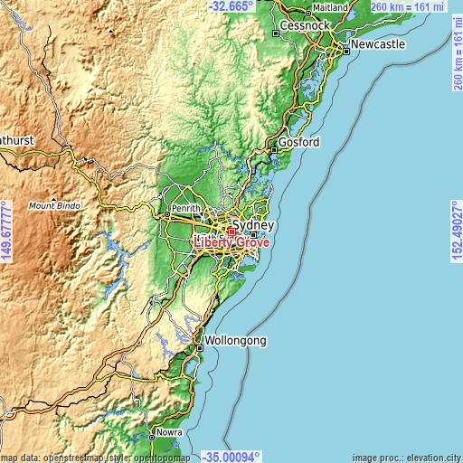 Topographic map of Liberty Grove