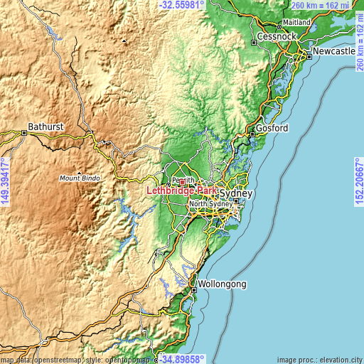 Topographic map of Lethbridge Park