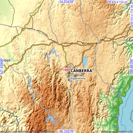 Topographic map of Fraser