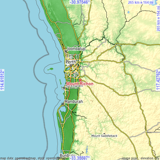 Topographic map of Mount Richon