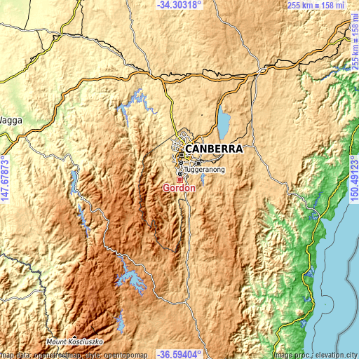 Topographic map of Gordon