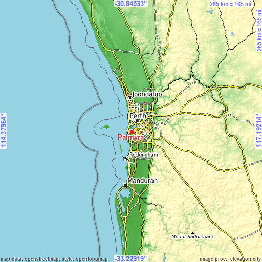 Topographic map of Palmyra