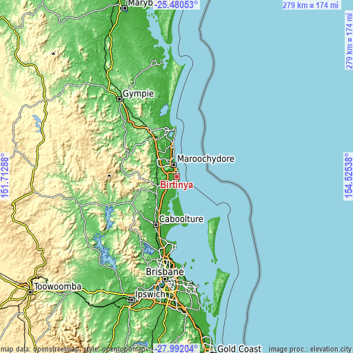 Topographic map of Birtinya