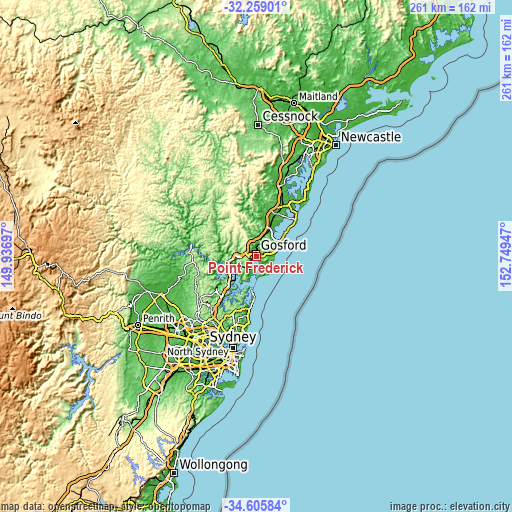 Topographic map of Point Frederick