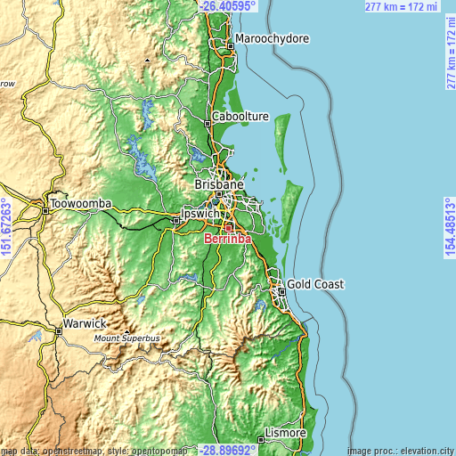 Topographic map of Berrinba