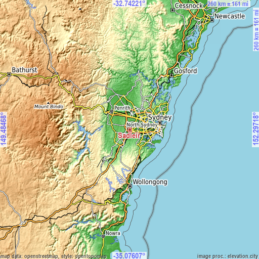 Topographic map of Sadleir