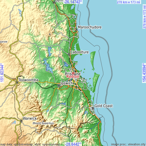 Topographic map of Kedron