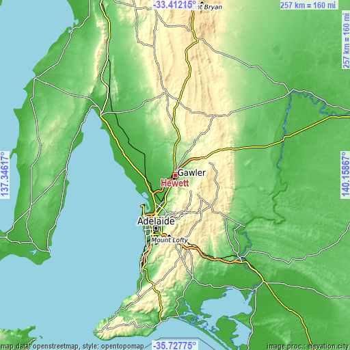 Topographic map of Hewett