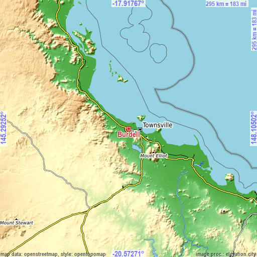 Topographic map of Burdell