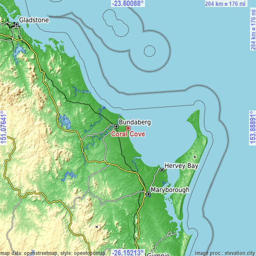 Topographic map of Coral Cove