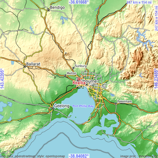 Topographic map of Kealba