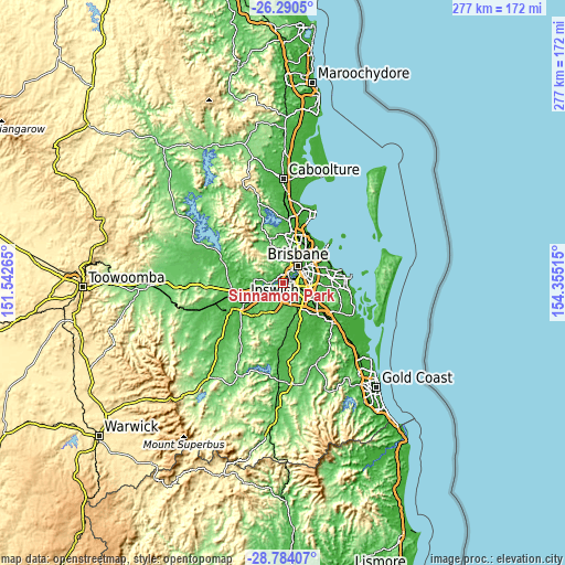 Topographic map of Sinnamon Park