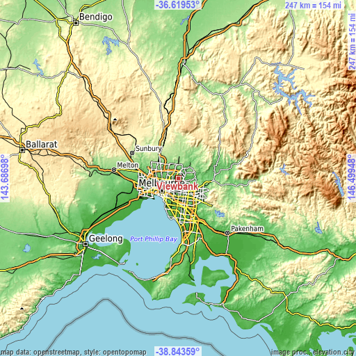 Topographic map of Viewbank