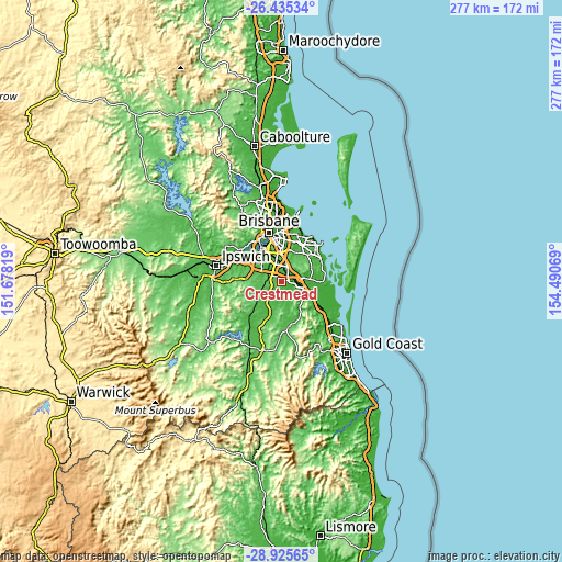 Topographic map of Crestmead