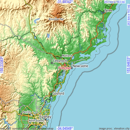 Topographic map of Fletcher