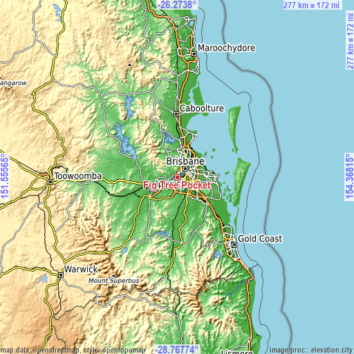 Topographic map of Fig Tree Pocket