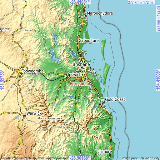 Topographic map of Forestdale