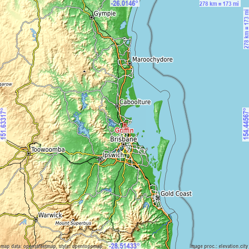 Topographic map of Griffin