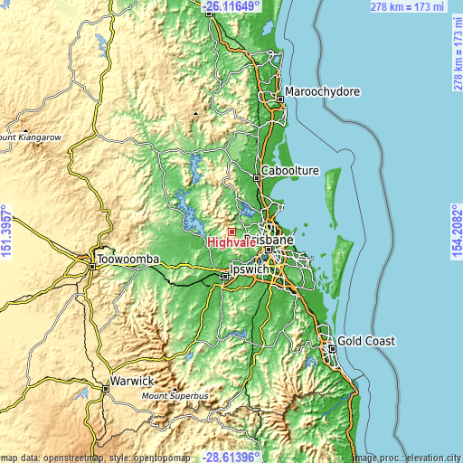 Topographic map of Highvale