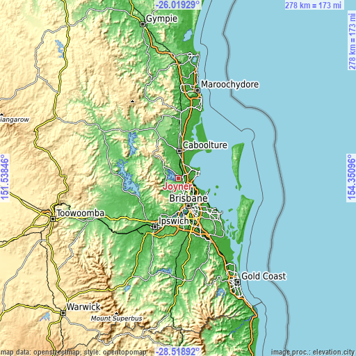 Topographic map of Joyner