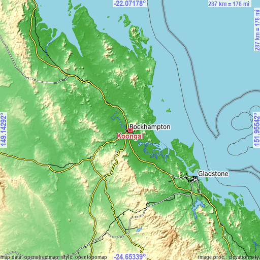 Topographic map of Koongal