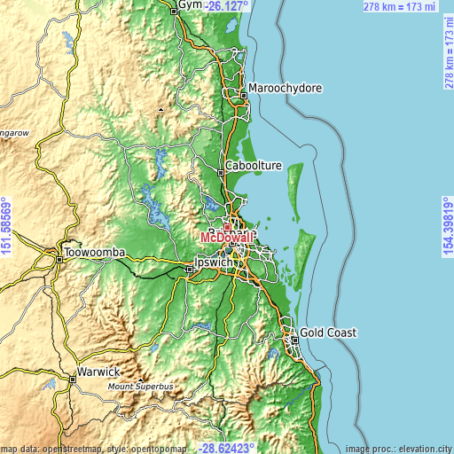 Topographic map of McDowall