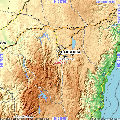 Topographic map of Gowrie