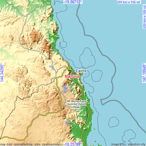 Topographic map of Manunda