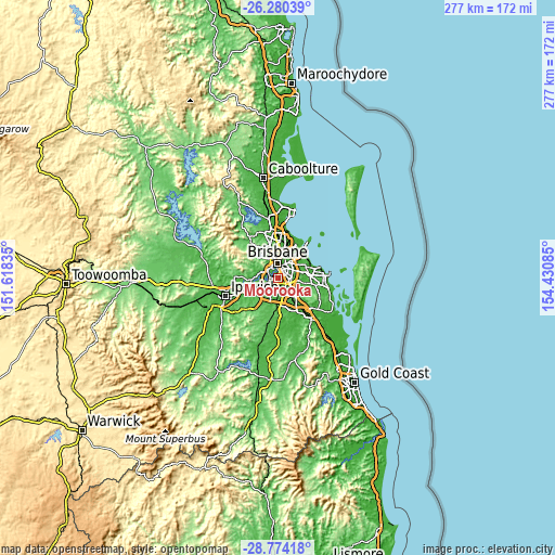 Topographic map of Moorooka