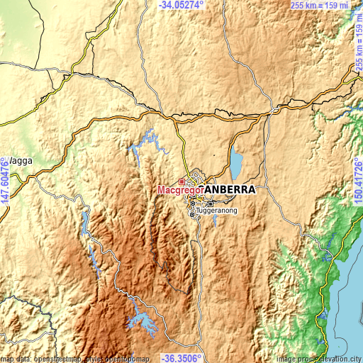 Topographic map of Macgregor