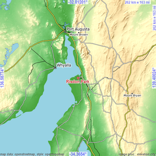 Topographic map of Risdon Park