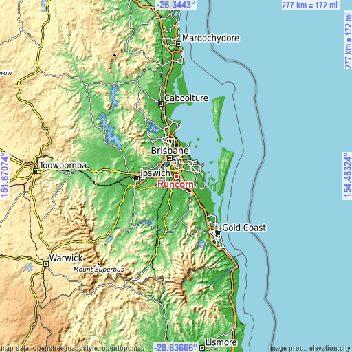 Topographic map of Runcorn