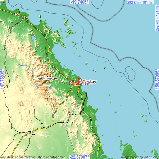 Topographic map of Rural View