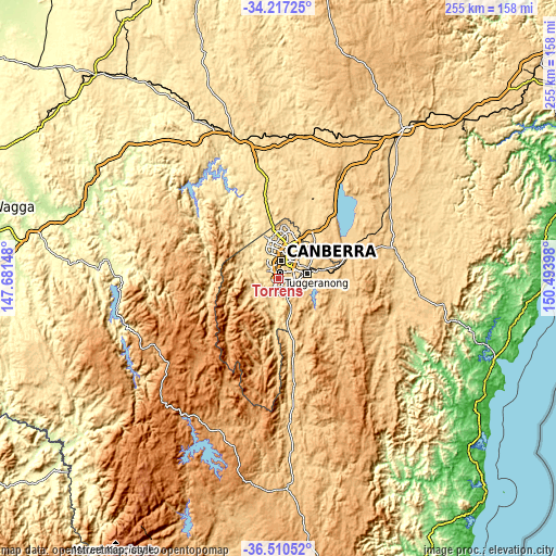 Topographic map of Torrens