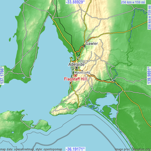 Topographic map of Flagstaff Hill