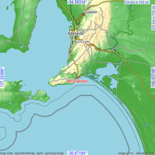 Topographic map of McCracken