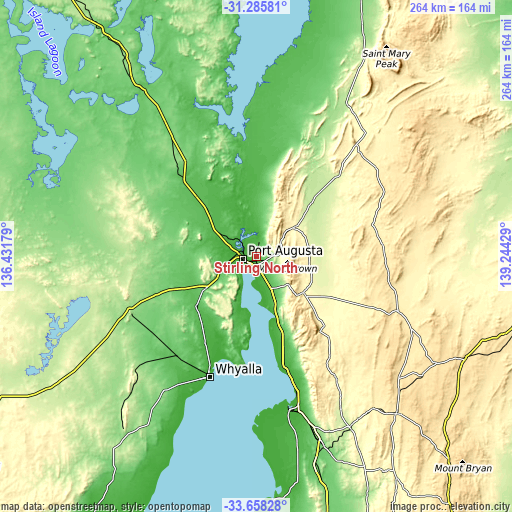 Topographic map of Stirling North