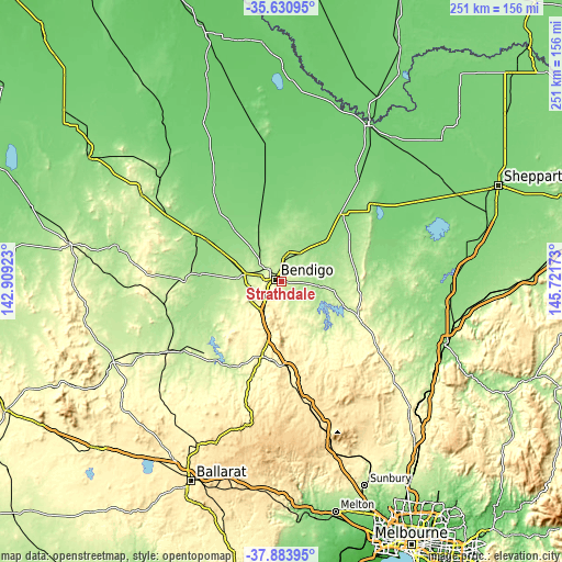 Topographic map of Strathdale