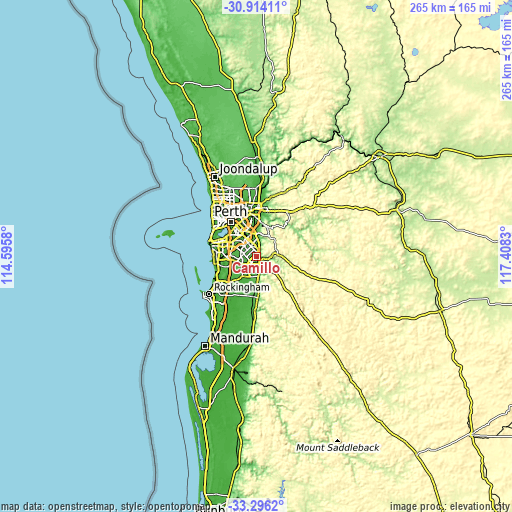 Topographic map of Camillo