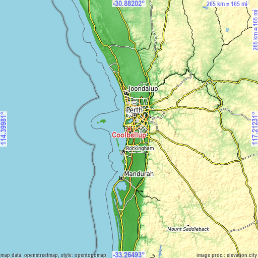 Topographic map of Coolbellup