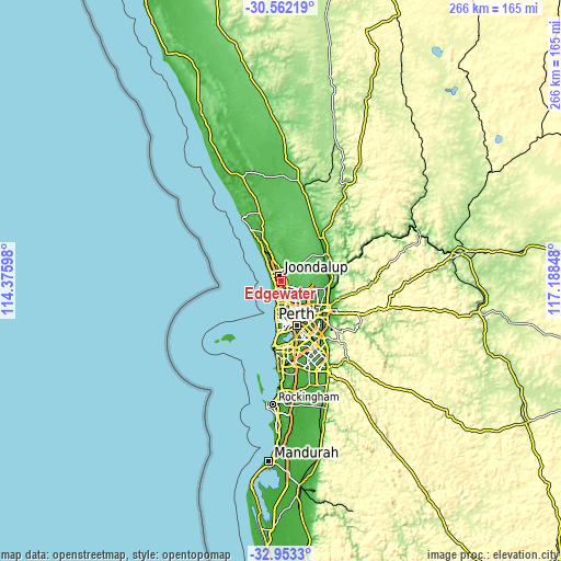 Topographic map of Edgewater