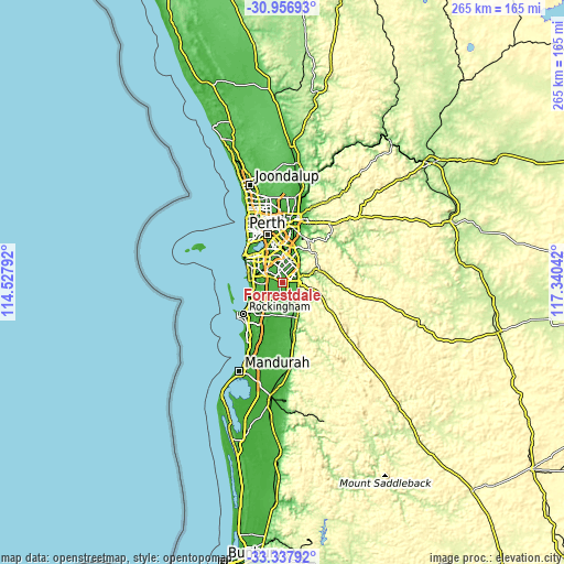 Topographic map of Forrestdale