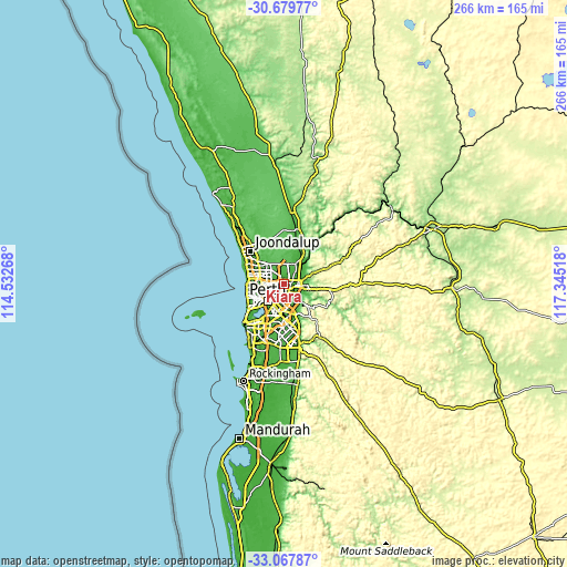 Topographic map of Kiara