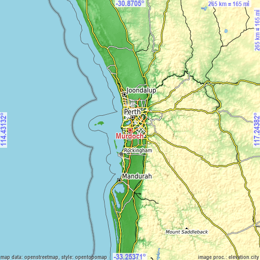 Topographic map of Murdoch