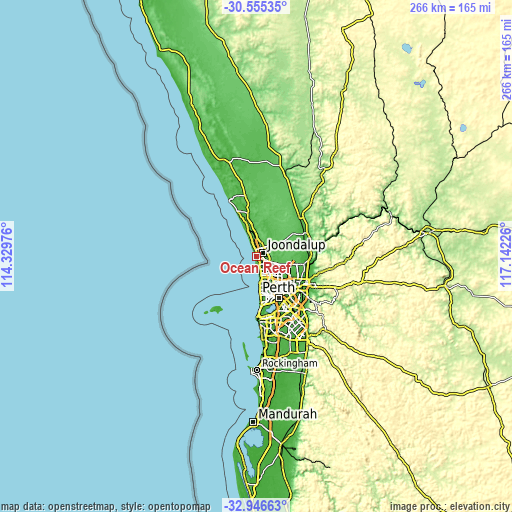 Topographic map of Ocean Reef