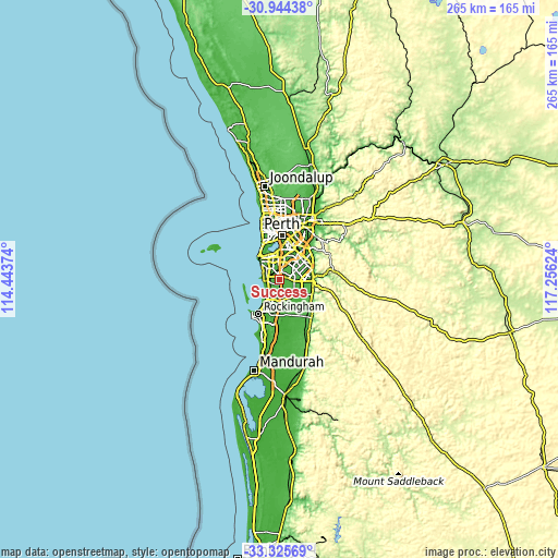 Topographic map of Success